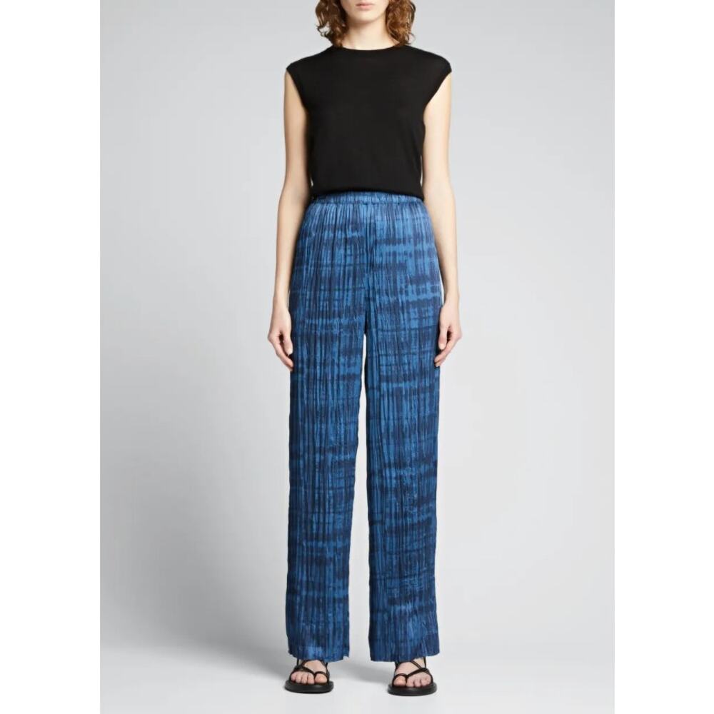 Vince Crushed Coastal Blue Tie-Dye Pull-On Pants Large
